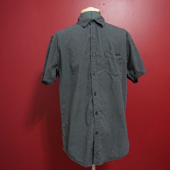 short sleeve polka dot button up - Picture 1 of 3